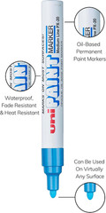 Uni-Ball Uni Paint PX-20 Oil-Based Paint Markers, Medium Line (1.8-2.2Mm), Light