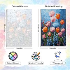 Framed Paint by Numbers Kit for Adults Beginner & Kids Ages 8×12 Inch YOP0206