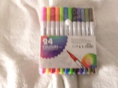 24 Colours Double Tip Pens “One Pen Tip & One Wide Tip”
