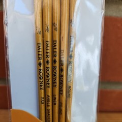 2 Packs of 5 Daler Rowney Gold Taklon Synthetic Brushes, New, Various Sizes