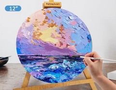 Unfinished Round Birch Wood Canvas Panels Kit 4 Pack of 2 Sizes 8 and 12 St…