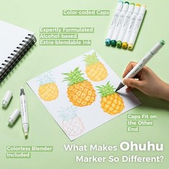 Ohuhu ProfessionI llustration Marker pen 320 Colors Brush and fine type Honolulu