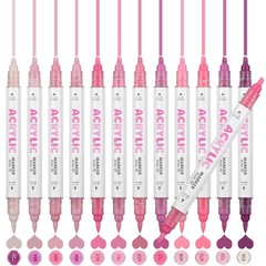 Pink Dual Tip Acrylic Paint Markers,Acrylic Paint Pens For Rock Painting Wood…