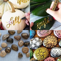 Metallic Paint Markers Pen 20 Colors Art Rock Scrapbook Wood Craft Supplies