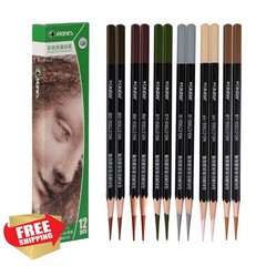 Marie’s Colored Charcoal Pencils Set, 6 Colors 12 Pieces, Pastel Chalk Pencil…