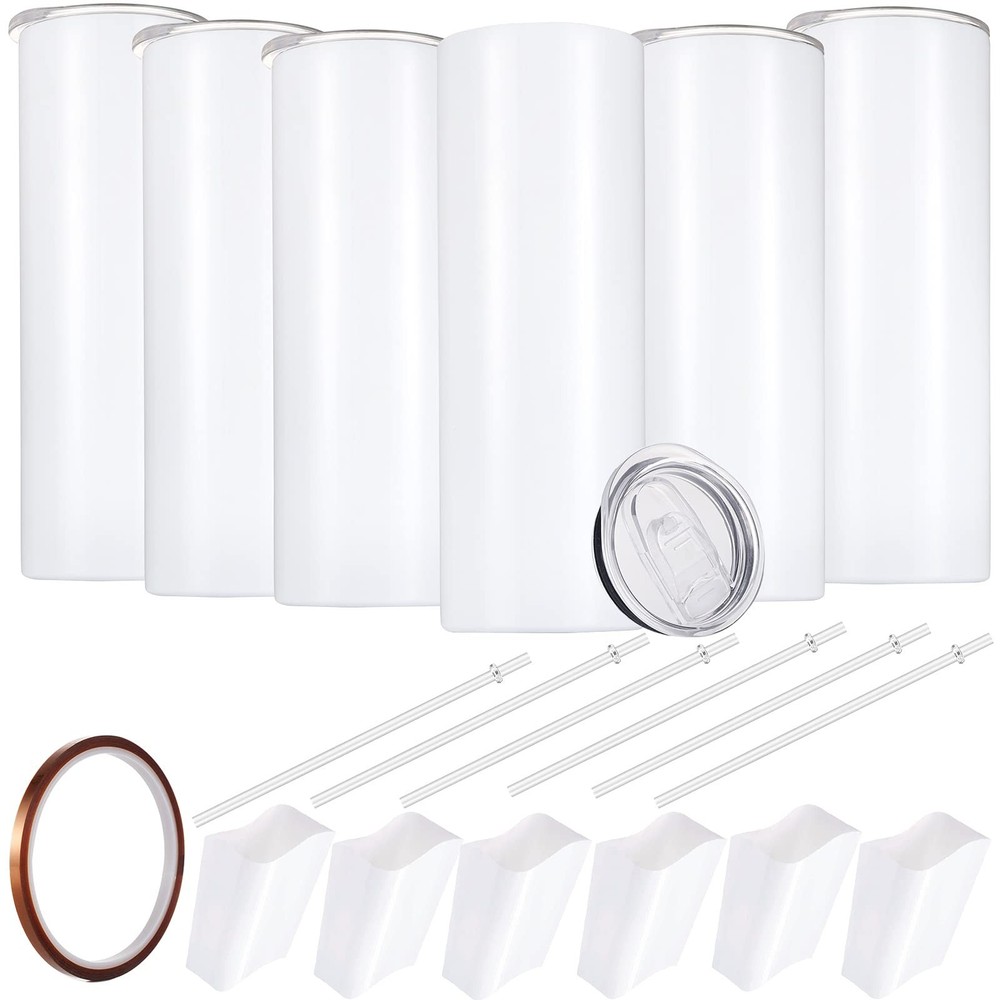 YOUKE OLA Sublimation Skinny Tumbler Straight Blank White 20oz – Sublimation …