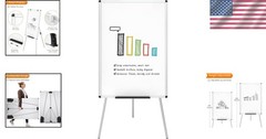 Portable Whiteboard Easel, 36×24 Inches, Height Adjustable