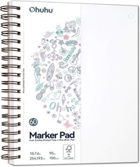 Ohuhu Double-Sided Marker Pad Art Sketchbook Bleedproof – 7×10, Cool White