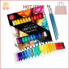Crafts 4 All Acrylic Paint Set for Adults and Artists – 24 Pack of 12mL Paints w