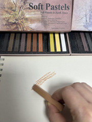 12-Pack Earth Tone Square Soft Pastels Water-Soluble Blendable Artist Drawing Pa