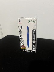Zebra Z-Grip Retractable Ballpoint Pen Blue Ink Medium Dozen 22220