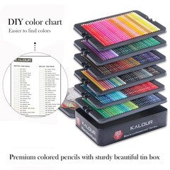 180 Colored Pencil Set for Adults Artists – Rich Pigment Soft Core -12 Metall…
