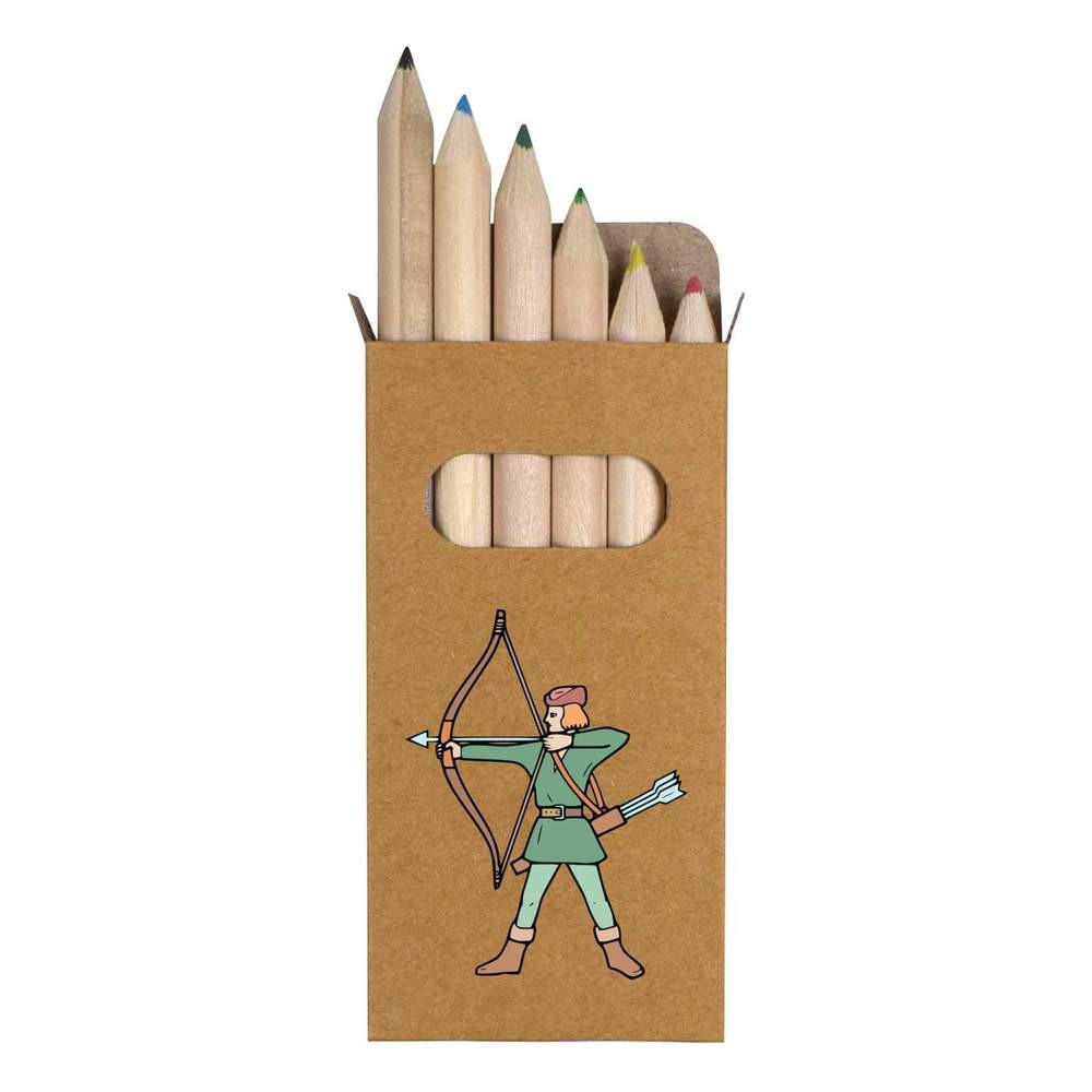 6 x ‘Archer’ Short 85mm Pencils / Coloured Pencil Set (PE00068170)