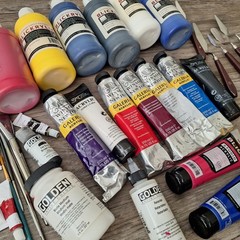 Acrylic Paint Mixed Tubes Lot Multiple Colors Extras