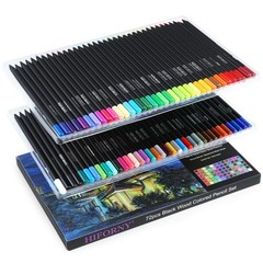 Premium Black Edition Colored Pencils for Adults Coloring – 72 Coloring Penci…