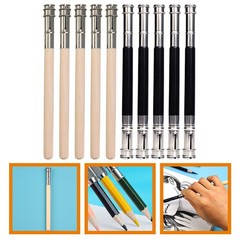 10Pcs Sketch Pencil Extender Wooden Holders for Creative Projects