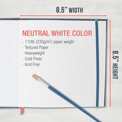 8.5″ x 8.5″ Art Watercolor Book, 2 Pack, 76 Sheets, 110lb, Linen-Bound Hardcover