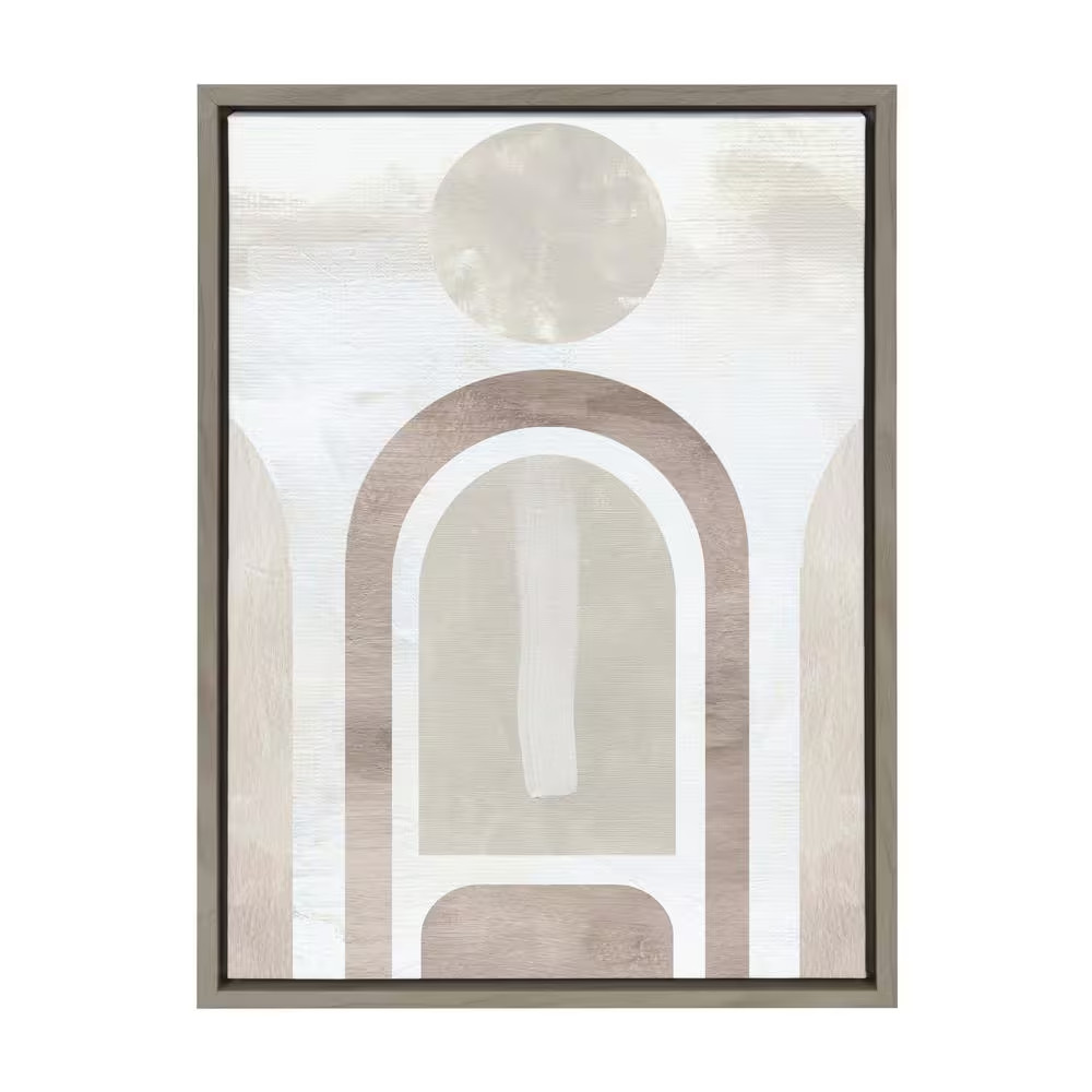 “Sylvie Sahara Gray” by Alexander Ginzburg 1-Piece Framed Canvas Abstract Art Pr