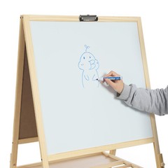Adjustable Wooden Kids Art Easel – Double-Sided Magnetic Whiteboard & Chalkboard
