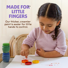 Non Toxic Finger Paint (6 Bright Colors), Washable from Skin, Safe Finger Painti