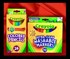 24 CRAYOLA Colored Pencils & 10 CRAYOLA Washable Markers – Back To School Combo