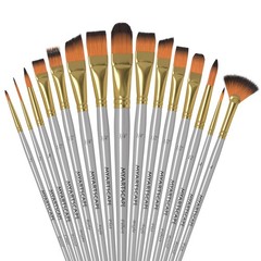 Paint Brush Set – 15 Short Handle Art Brushes for Gouache, Watercolor, Acryli…