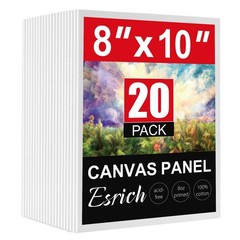 ESRICH Canvas Boards for Painting, 20 Pack Canvases 8x10in, white