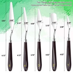 5 Pcs Palette Knife Set Painting Tools for Oil Acrylic Mixing Spatulas