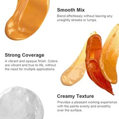 Metallic Acrylic Paint Set – 8 Essential Colors 0.71 Fl Oz / 21ml Tubes Gold …