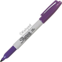 Sharpie Permanent Ink Marker Pen, Fine Point, Original Sharpie, Purple (2 Pack)