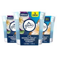 Glade 1-Wick 2in1 Scented Candle Jar, 6.25 inches (W) x 4.8 (H), Blue