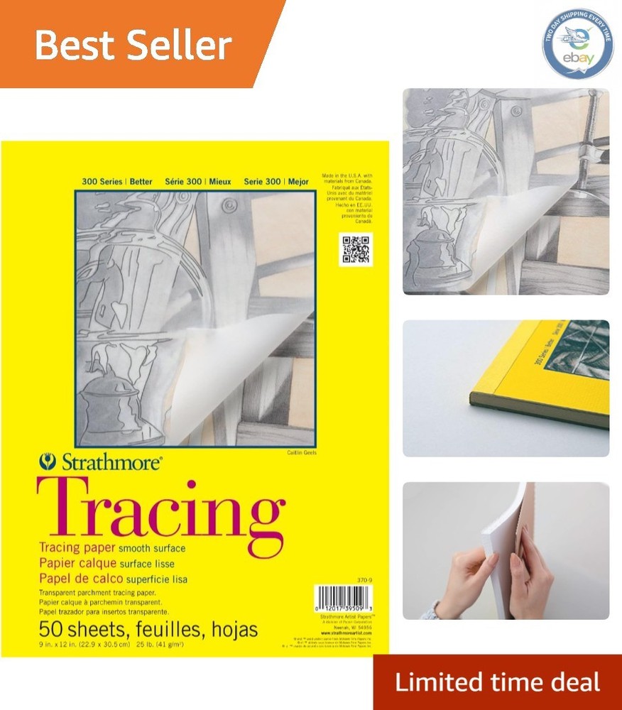 Artist-Grade 300 Series Tracing Paper, 11×14 – 50 Sheets for Precision Tracing