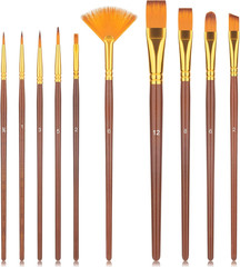 Paint Brushes Set, 10 PCS Professional Artist Painting Brushes Kit for Acrylic W