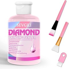 sevgili Diamond Painting Sealer Kits 120ML with Brushes, 4OZ, pink