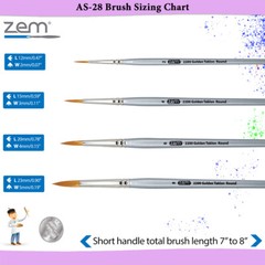 AS-28 Golden Taklon Synthetic Rounds Brush Set 4 pcs