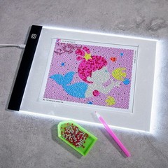 Mini A5 LED Light Box for Drawing,Tracing,Diamond Art Painting Pad Black