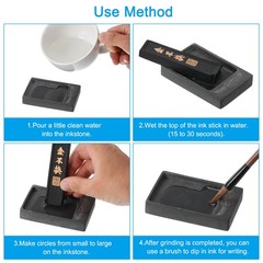 6.6×1.7×0.6cm Chinese Calligraphy Ink Stick 2 Pcs Rectangle Oil Smoke Ink Stick