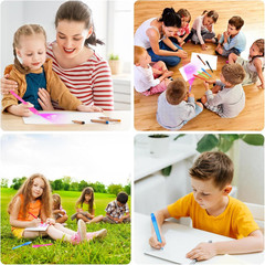 8PCS/36PCS Spy Pens Invisible Ink Pen with UV Light Magic Marker for Secret Mess