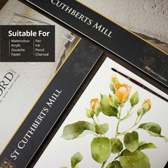 10×14 Inch St Cuthberts Mill Glued Pad Cotton White Watercolor Paper Art