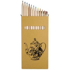 12 x ‘Vintage Floral Teapot’ Long Colour Pencils (PE00077983)