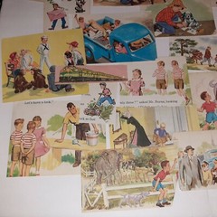 Scrap Craft Junk Journal Lot 50s Early Reader Graphics Kids LITTLE BOYS Cuts