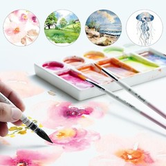 ARTIFY 9PCS Watercolor Paint Brushes, 9 Pcs Different Sizes Detail Paint Brush
