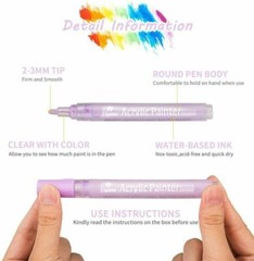 Acrylic Paint Marker Pens Permanent for Stone Painting Ceramic Glass Wood Fabric