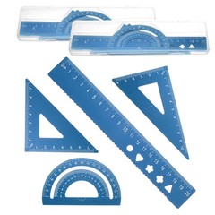 8 Pcs Geometry Drafting Tool, Math Tool Includes 20cm l Ruler, Navy Blue