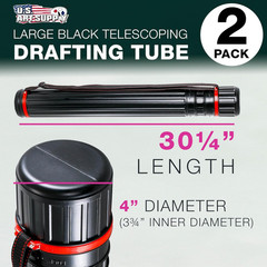 Black Telescoping Drafting Tube (Pack of 2) – 4″ Outside/3-3/4″ inside Diameter,
