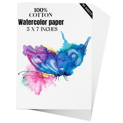 Watercolor Paper 5×7 inches 80 Sheets,Heavyweight Artist Paper 140lb/300GSM C…