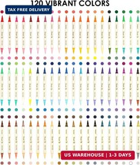 Grabie 120 Colors Acrylic Paint Markers, 60 Pack Dual Tip Soft Brush Acrylic Mar