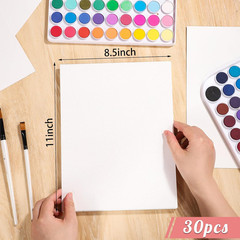 30 Sheets Watercolor Paper 8.5 X 11, 140 Lb/300 GSM Cold Press Watercolor Paper