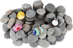 100Pcs Rocks for Painting Bulk, 2″-3″ Painting River Rocks, Flat & Smooth Nat…