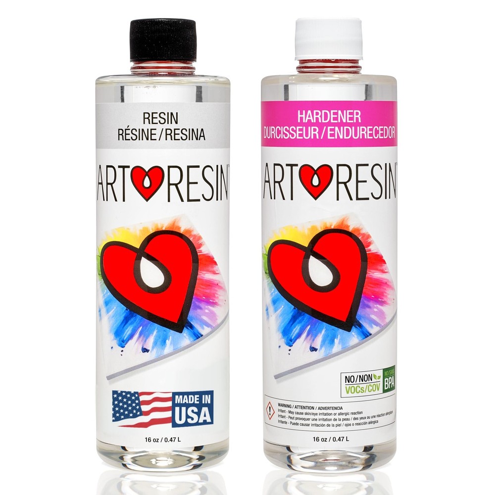 Epoxy Resin – High-Gloss Clear Coat for Artwork – 32 oz (16 oz resin + 16 oz …